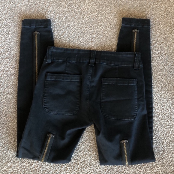 New rare Current / Elliott Super Zip skinny edgy punk zipper moto ankle pants